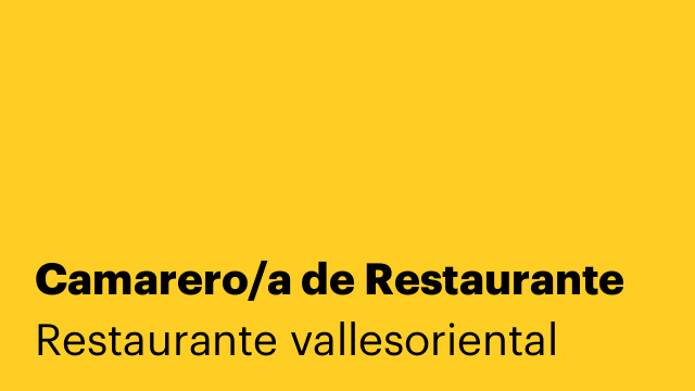 Camarero/a de Restaurante