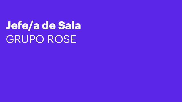 Jefe/a de Sala