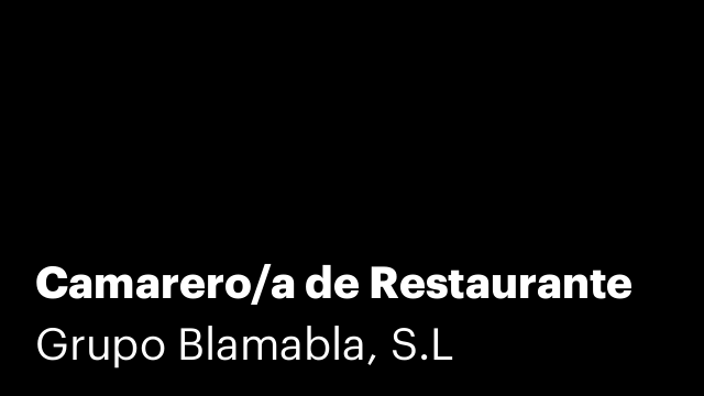 Camarero/a de Restaurante