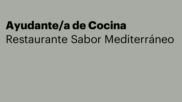 Ayudante/a de Cocina