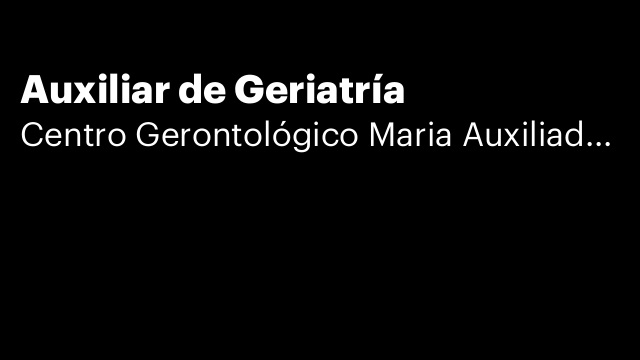Auxiliar de Geriatría
