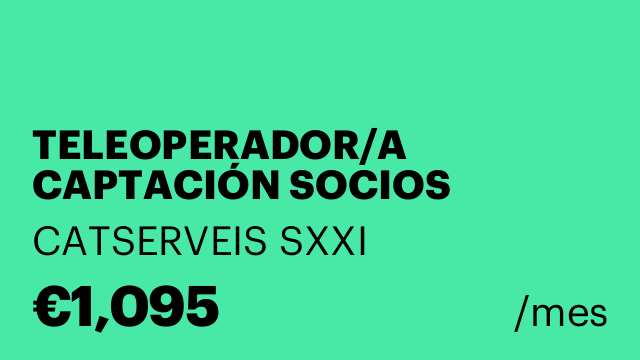 TELEOPERADOR/A CAPTACIÓN SOCIOS