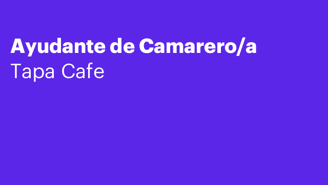 Ayudante de Camarero/a