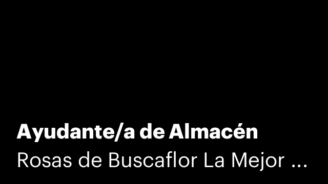 Ayudante/a de Almacén