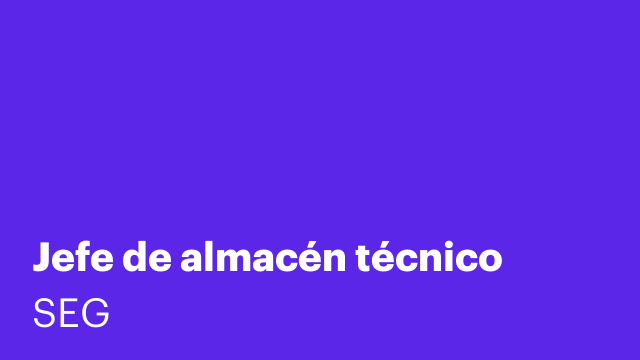 Jefe de almacén técnico