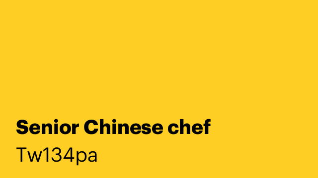 Senior Chinese chef