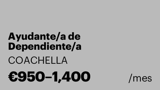 Ayudante/a de Dependiente/a