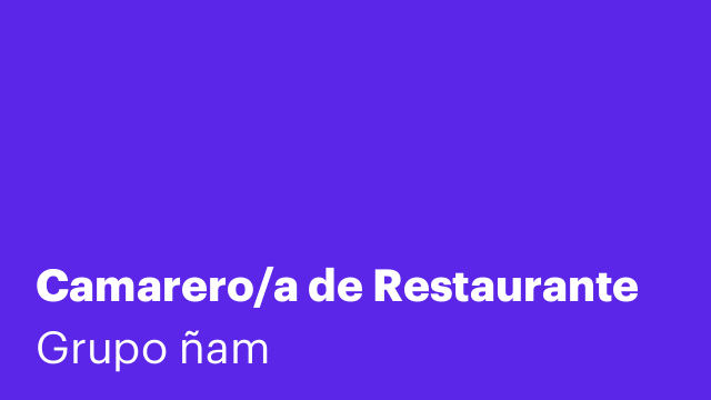 Camarero/a de Restaurante