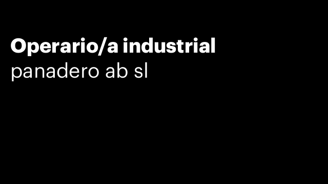 Operario/a industrial