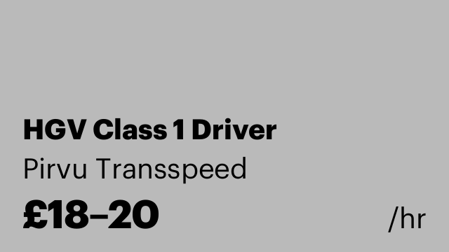 HGV Class 1 Driver