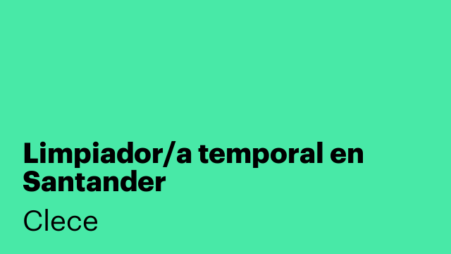 Limpiador/a temporal en Santander