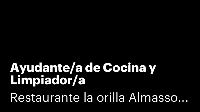 Ayudante/a de Cocina y Limpiador/a