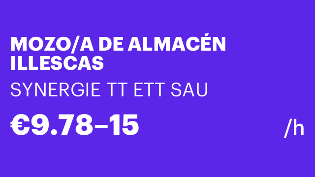 MOZO/A DE ALMACÉN ILLESCAS