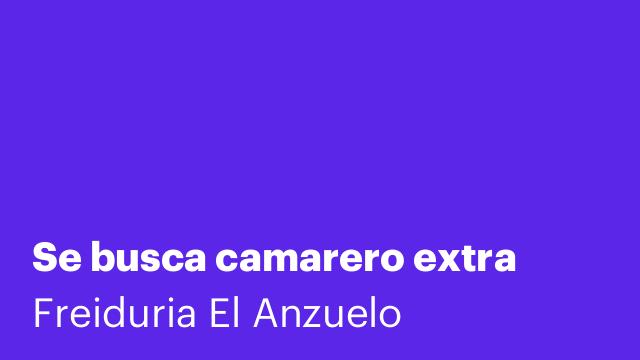 Se busca camarero extra