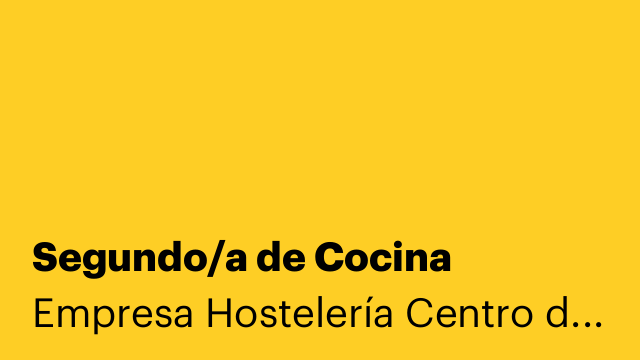 Segundo/a de Cocina