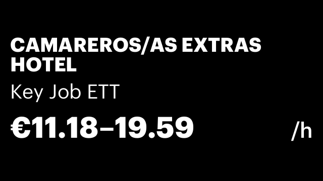 CAMAREROS/AS EXTRAS HOTEL