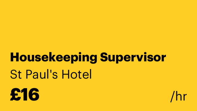 Housekeeping Supervisor