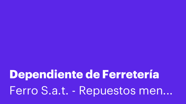 Dependiente de Ferretería