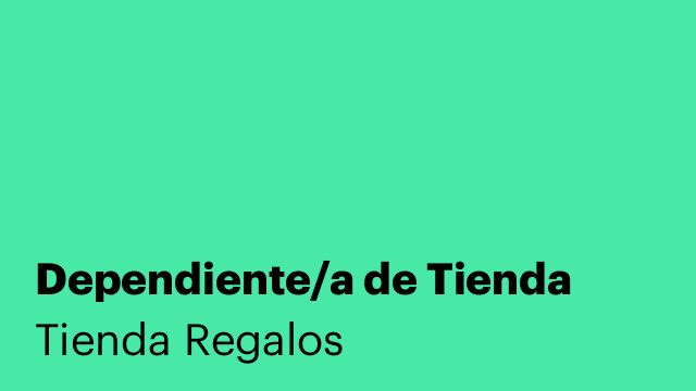 Dependiente/a de Tienda