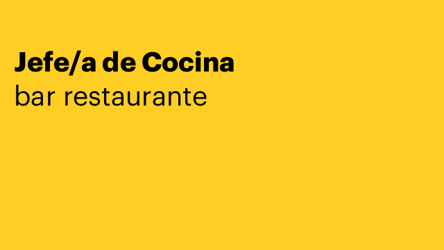 Jefe/a de Cocina