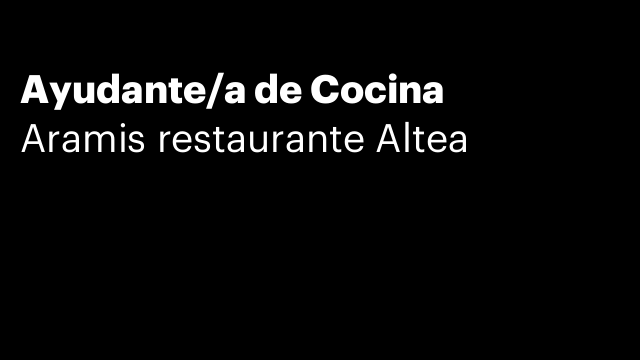 Ayudante/a de Cocina