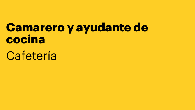 Camarero y ayudante de cocina