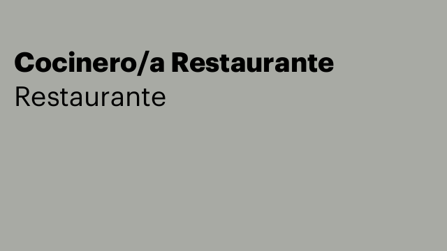 Cocinero/a Restaurante
