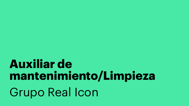 Auxiliar de mantenimiento/Limpieza