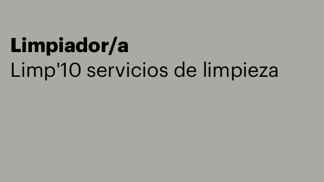 Limpiador/a