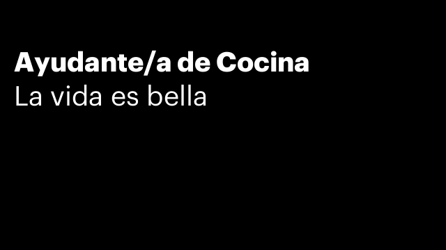 Ayudante/a de Cocina