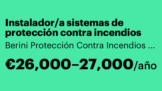 Instalador/a sistemas de protección contra incendios