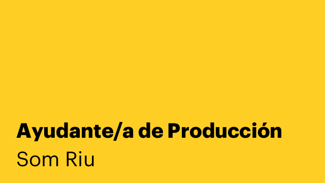 Ayudante/a de Producción