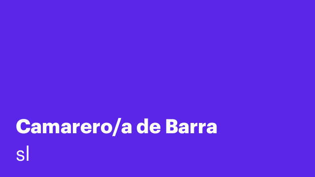 Camarero/a de Barra