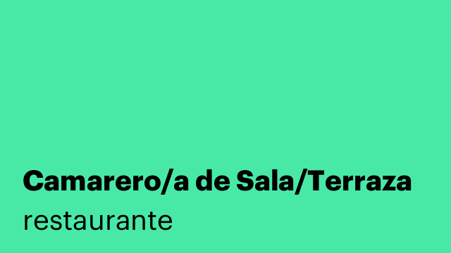 Camarero/a de Sala/Terraza