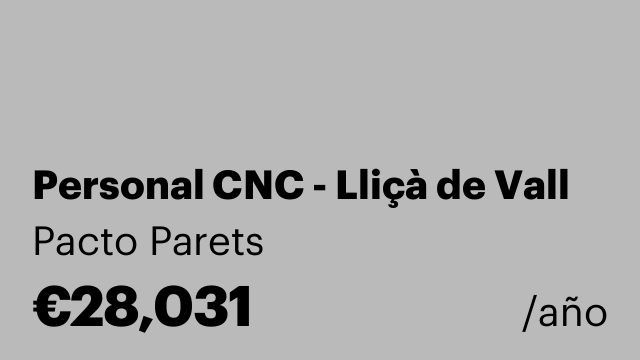 Personal CNC - Lliçà de Vall