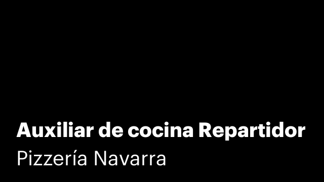 Auxiliar de cocina Repartidor