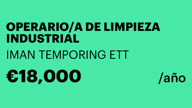 OPERARIO/A DE LIMPIEZA INDUSTRIAL