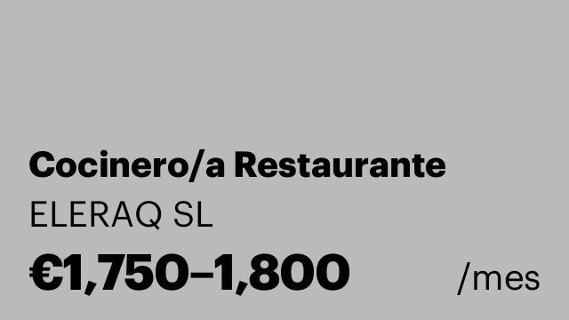 Cocinero/a Restaurante