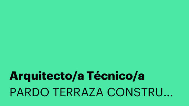 Arquitecto/a Técnico/a