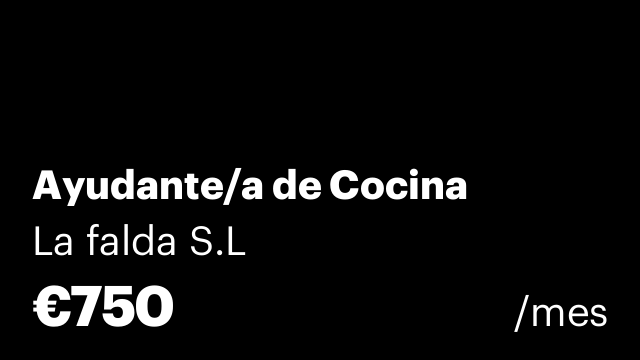 Ayudante/a de Cocina