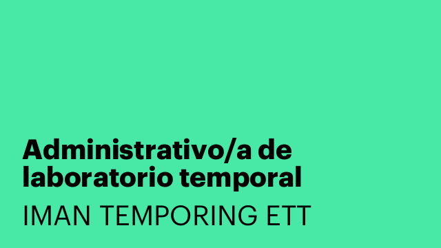 Administrativo/a de laboratorio temporal
