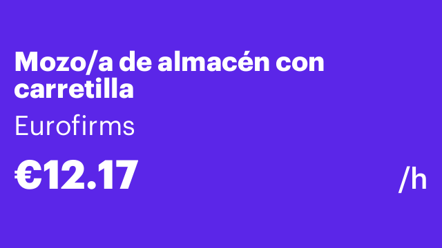 Mozo/a de almacén con carretilla