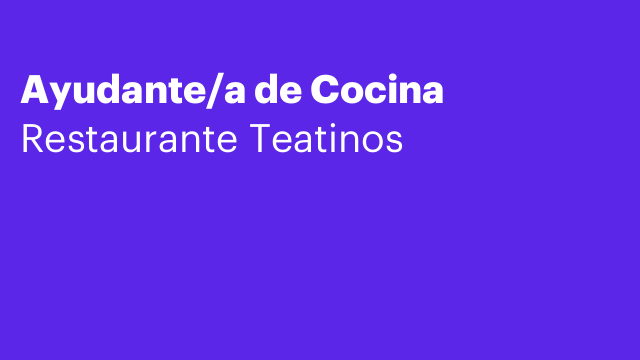 Ayudante/a de Cocina