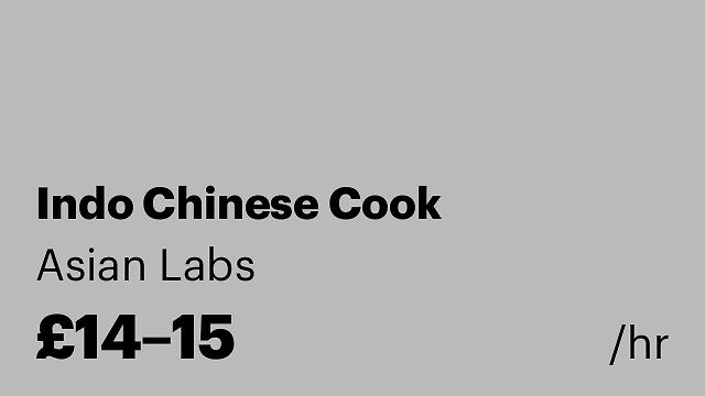 Indo Chinese Cook