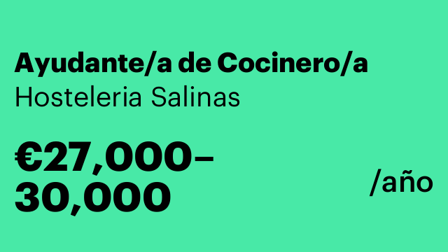 Ayudante/a de Cocinero/a