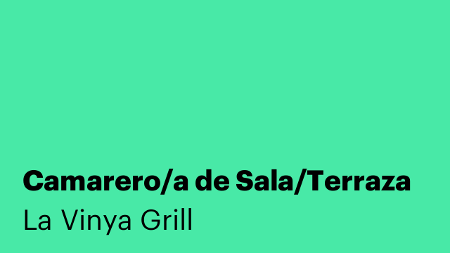 Camarero/a de Sala/Terraza