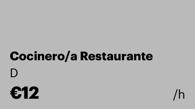 Cocinero/a Restaurante
