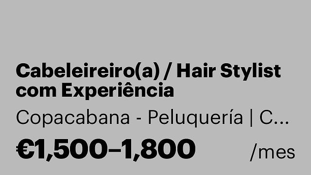 Cabeleireiro(a) / Hair Stylist com Experiência