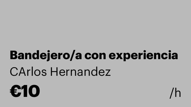 Bandejero/a con experiencia