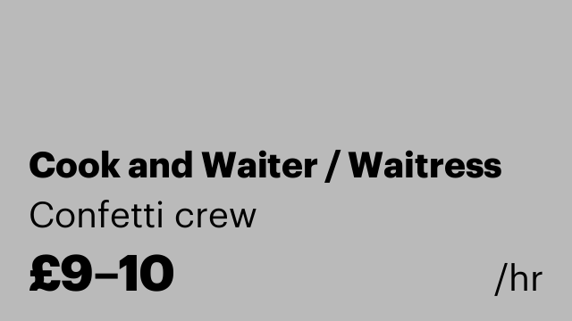 Cook and Waiter / Waitress
